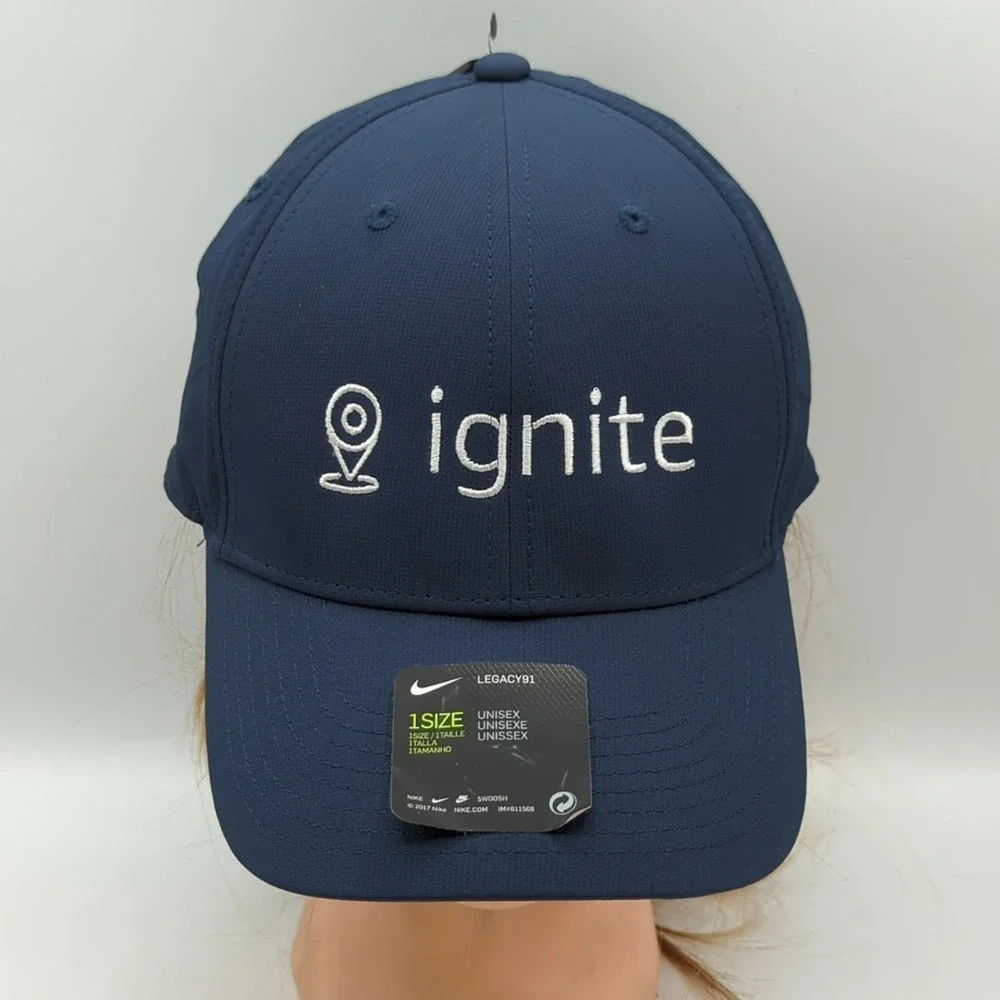 Nike Dri-Fit Legacy91 Ignite Hat Navy Blue Adjustable Baseball Cap Unisex OSFM